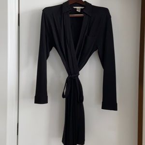 DVF Black Crepe Wrap Dress